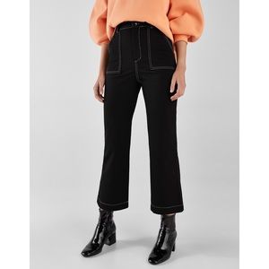 Bershka Black Pants with Contrasting Topstitching